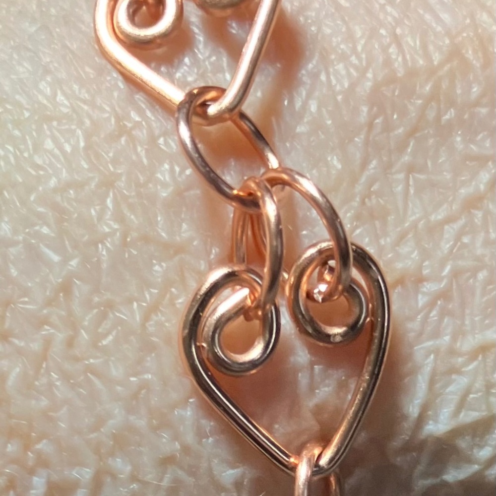 Copper Heart link Bracelet